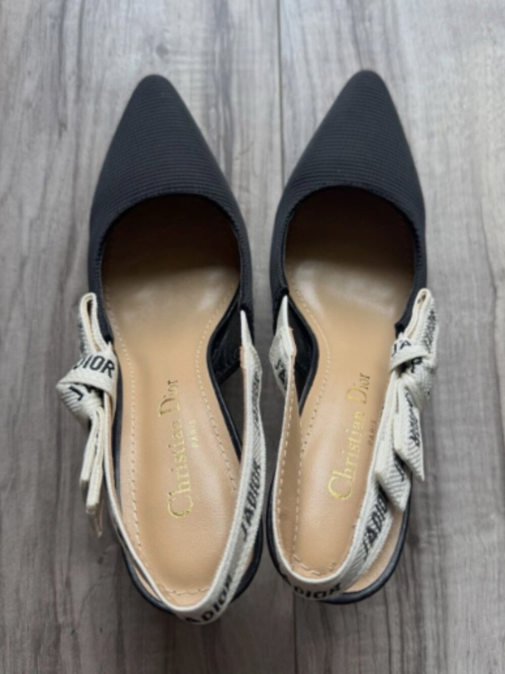 Dior J'Adior Black Velvet Slingback Pumps
